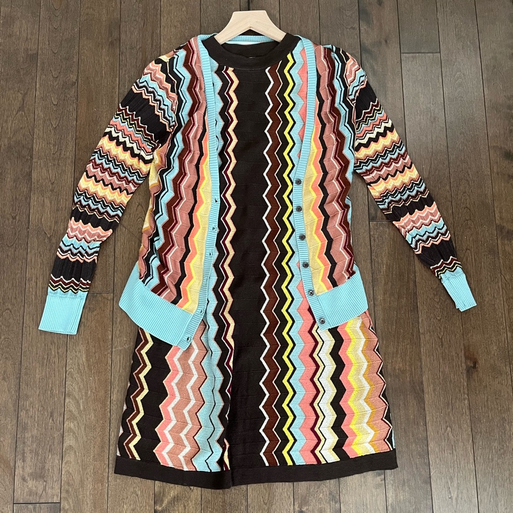 Missoni for Target Colorful Zigzag Knit Dress and Cardigan Set
